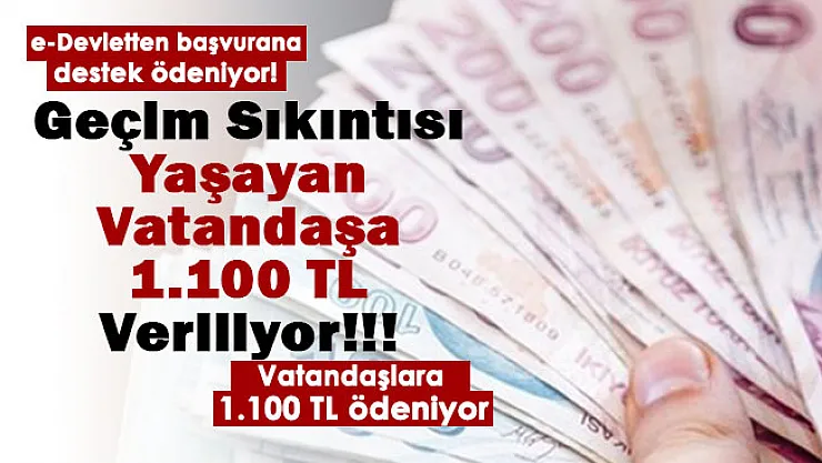 Geçim sıkıntısı yaşayan vatandaşlara nakit destek veriliyor! e-Devletten başvuru yapana 1.100 lira veriliyor