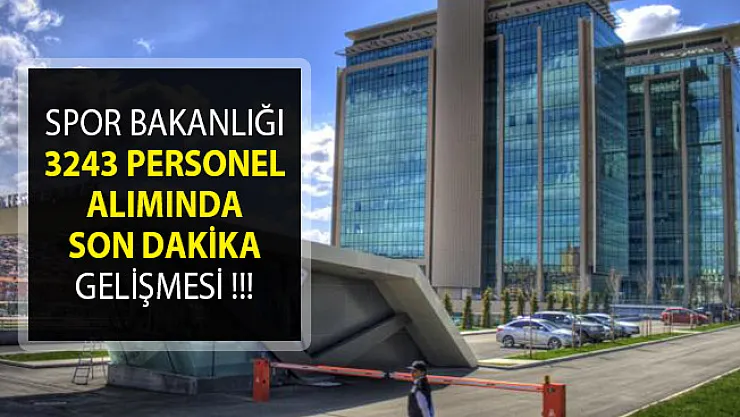 Gençlik ve Spor Bakanlığı 3 Bin 243 Personel Alımı Kura Çekimi Hakkında Duyuru Yayımlandı!