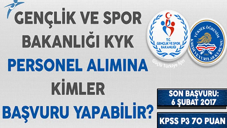 Gençlik ve Spor Bakanlığı KYK Personel Alım İlanına Kimler Başvuru Yapabilir?