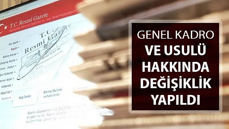 Genel Kadro Kararnamesinde Değişiklik Yapıldı !