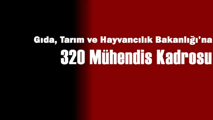 Gıda Tarım ve Hayvancılık Bakanlığı'na 320 Mühendis Kadrosu Verildi