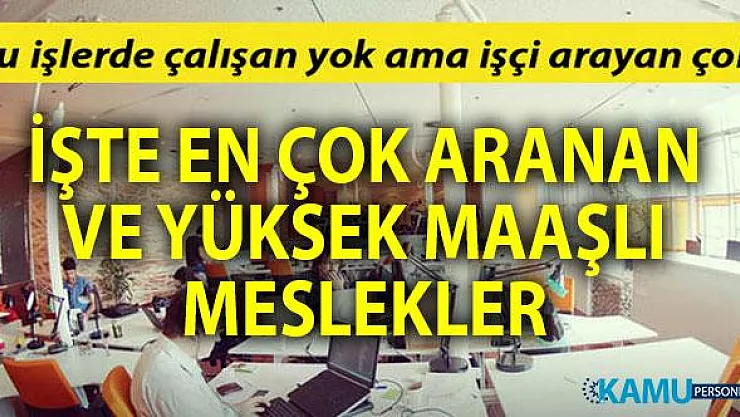 Günümüz ve yakın geleceğin en çok aranan yüksek maaşlı meslekleri işçi ve personel bulamıyor