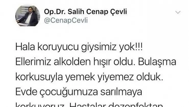 Hala koruyucu giysimiz yok diye seslenmişti! O Doktor Covid-19 nedeniyle hayatını kaybetti!