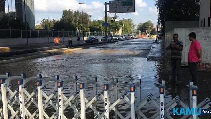 Haliç Köprüsü altında su borusu patladı, araç trafiği durduruldu