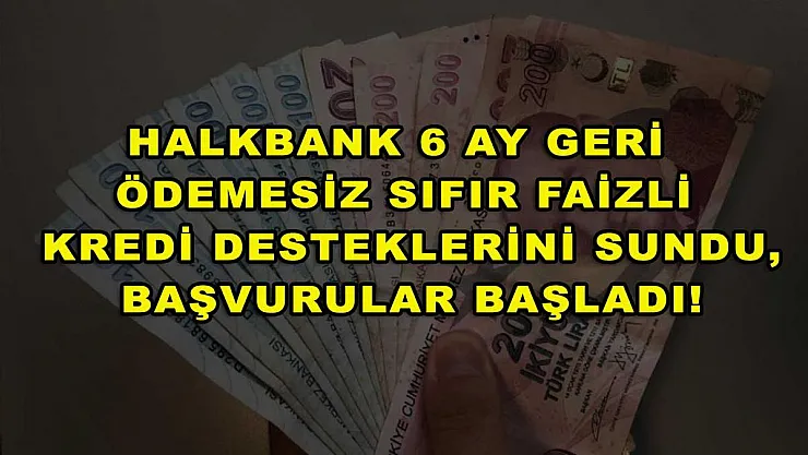 Halkbank 6 ay geri ödemesiz sıfır faizli kredi desteklerini sundu, başvurular başladı!