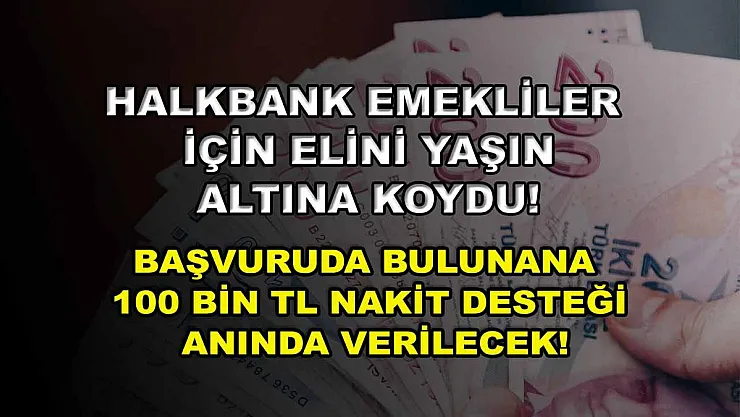 Halkbank emekliler için elini yaşın altına koydu! Başvuruda bulunana 100 bin TL nakit desteği anında verilecek!