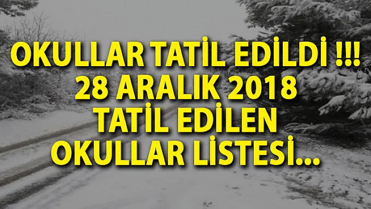 Hangi Okullar Tatil Edildi? Yarın Okullar Tatil Edildi! 28 Aralık 2018 Okul Tatili