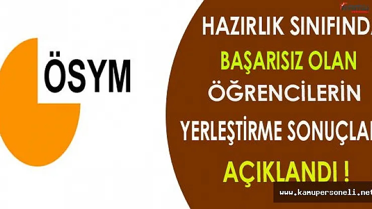 Hazırlık Sınıfında Başarısız Olan Öğrencilere İlişkin Yerleştirme Sonuçları Açıklandı