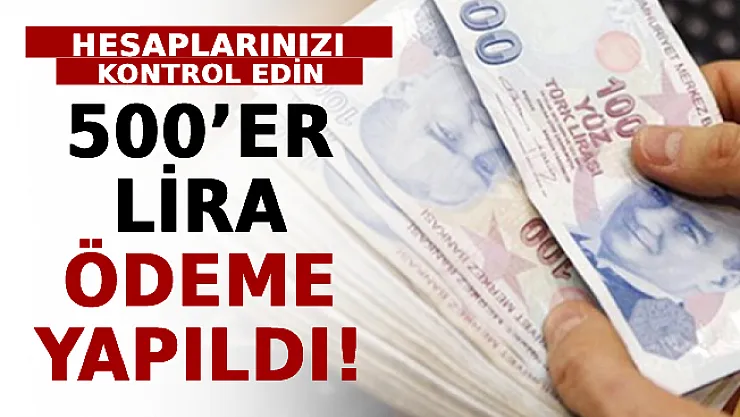 Hesaplarınızı Kontrol Edin! 500'er Lira Ödeme Yapıldı!