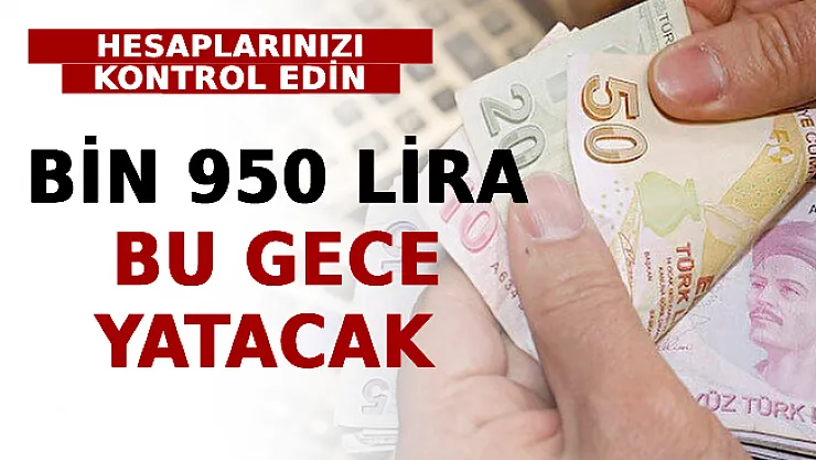 Hesaplarınızı Kontrol Edin: Bin 950 Lira Bu Gece Yatacak