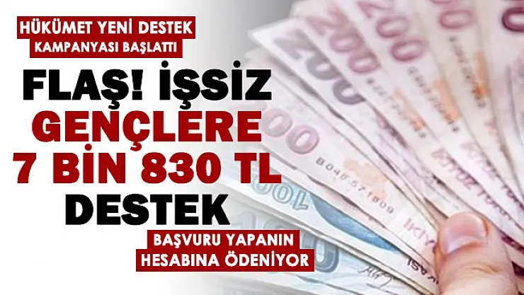 Hükümet çok büyük destek kampanyası başlattı: İşsiz gençlere 7 bin 830 lira destek veriliyor! Başvuru yapanın hesabına yatıyor