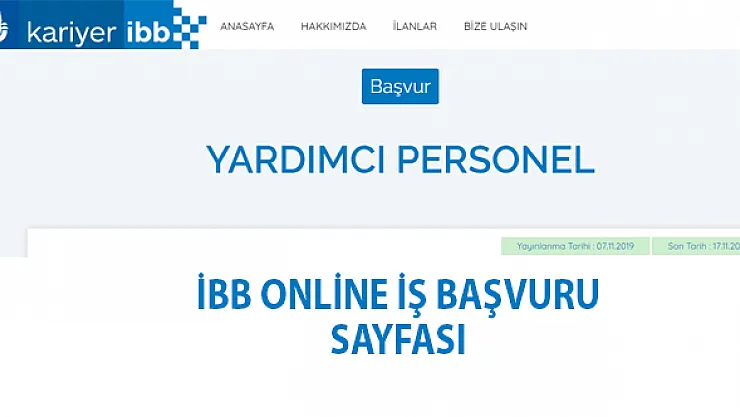 İBB en az ilköğretim mezunu yardımcı personel alımı yapacak!