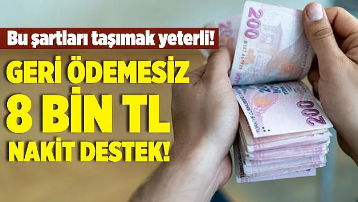 İhtiyacı olanlara devletten 8 bin TL'ye varan geri ödemesiz nakit destek!