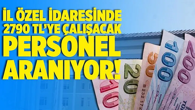 İl Özel İdaresinde 2790 TL'ye çalışacak personel aranıyor! Başvurular yarın başlıyor!