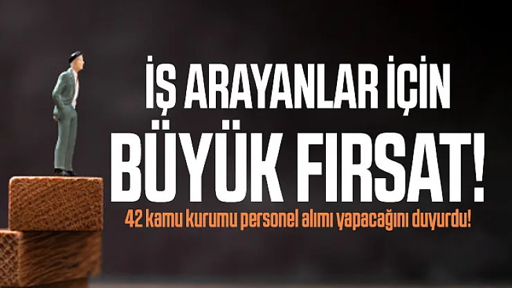 İş arayanlar için büyük fırsat! 42 kamu kurumu personel alımı yapacağını duyurdu!