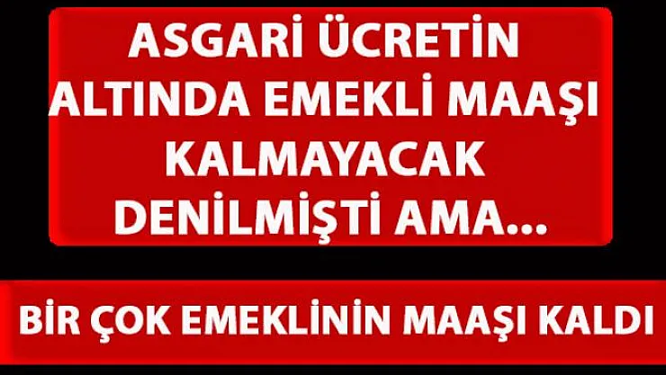 İşçi, Esnaf Ve Çiftçi Emekli maaşları Asgari ücretin çok altında kaldı