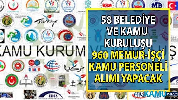 İŞKUR 22-27 Eylül 58 Belediye ve Resmi Kuruma KPSS'siz en az ilkokul, lise, önlisans ve lisans mezunu vasıflı vasıfsız işçi ve memur alımı yapılacağını duyurdu!