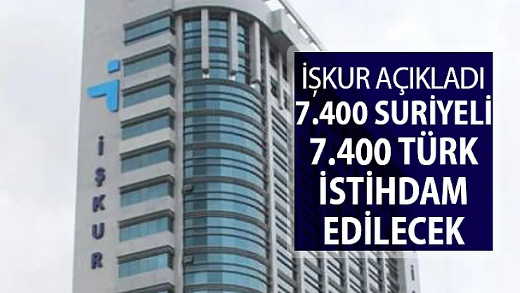 İŞKUR Açıkladı: 7 Bin 400 Suriyeli, 7 Bin 400 Türk İstihdam Edilecek