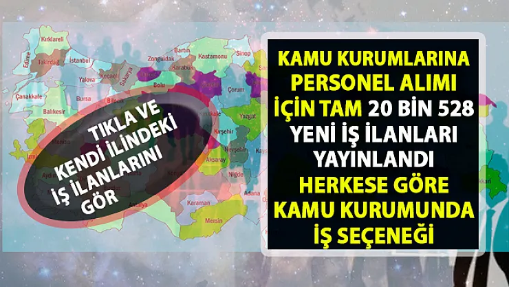 İŞKUR tarafından kamu kurumlarına personel alımı için 20 bin 528 yeni iş ilanları yayımlandı!