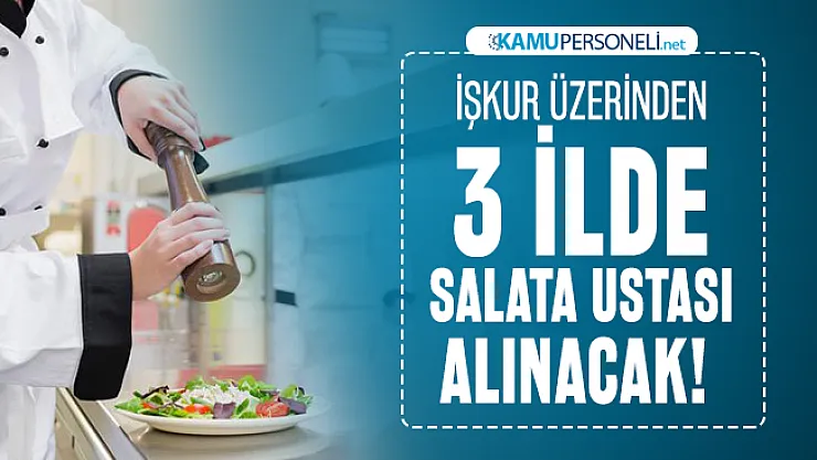 İŞKUR üzerinden 3 ilde Salata Ustası alınacak!