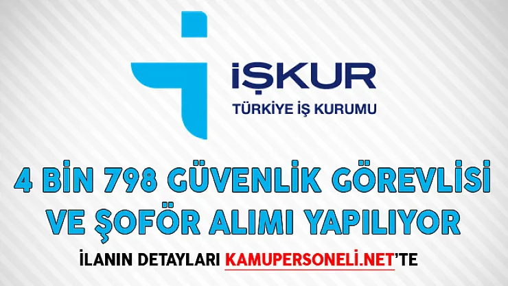 İşkur Üzerinden Güvenlik Görevlisi ve Şoför Alımı İçin 4 Bin 798 İlan Yayımlandı