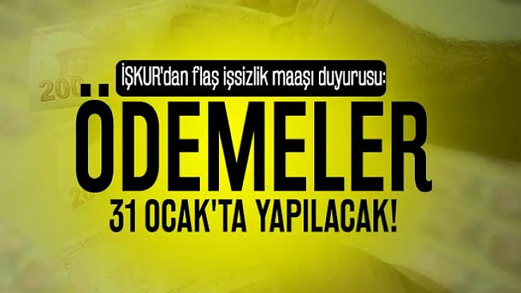 İŞKUR'dan flaş işsizlik maaşı duyurusu: Ödemeler 31 Ocak'ta yapılacak!