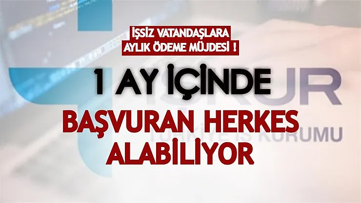 İşsiz vatandaşlara aylık ödeme müjdesi! 1 ay içinde başvuran herkes alabiliyor