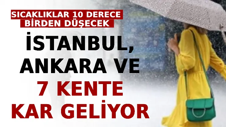 İstanbul, Ankara Ve 7 Kente Kar Geliyor! Hava Sıcaklıkları 10 Derece Birden Düşecek