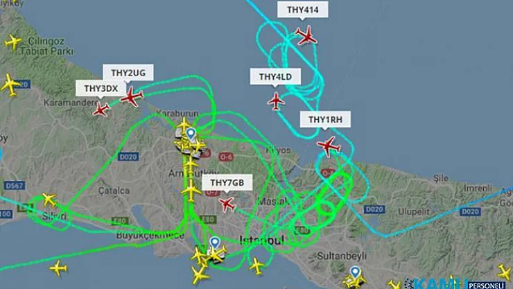 İstanbul Havalimanı'na Rüzgar Engeli! Havalimanı'na İnemeyen Uçaklar Havada Tur Attı