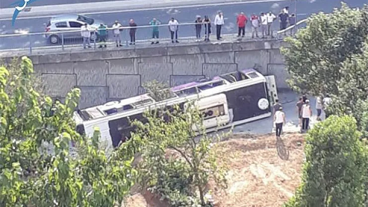 İstanbul Sarıyer'de Halk Otobüsü Devrildi!