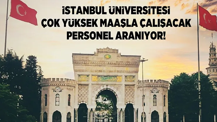İstanbul Üniversitesi Çok yüksek maaşla çalışacak personel aranıyor!
