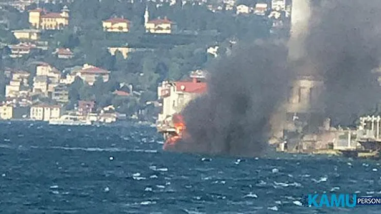 İstanbul, Üsküdar'da Tekne Yangını! Son Anda Denize Atladılar