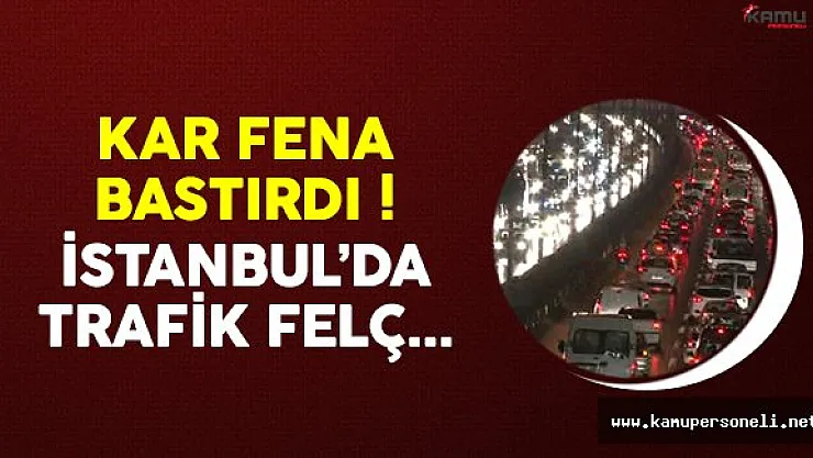 İstanbul'da başlayan kar yağışı trafiği felç etti