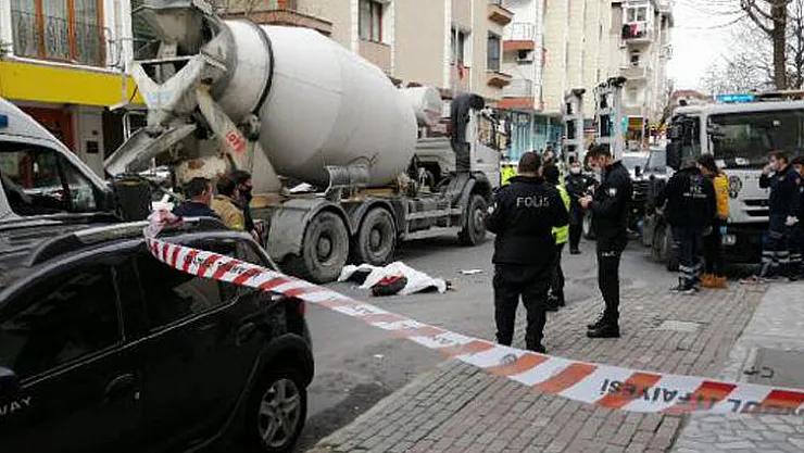 İstanbul'da feci kaza! Beton mikserinin altında kalarak can verdi