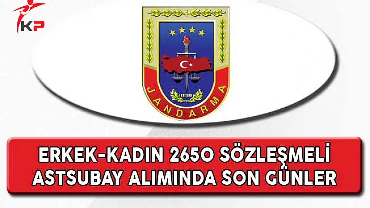 Jandarma Genel Komutanlığı 2 Bin 650 Astsubay Alımında Son Günler (Erkek-Kadın)