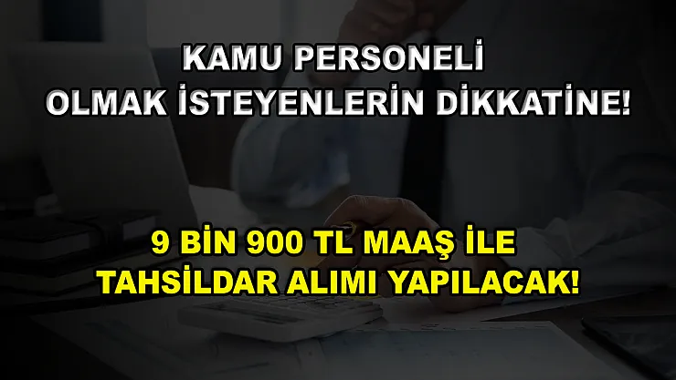 Kamu Personeli Olmak İsteyenlerin Dikkatine! 9 Bin 900 TL Maaş ile Tahsildar Alımı Yapılacak!