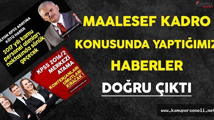 Kamupersoneli.net Olarak Demiştik:Açıklanan KPSS Kadroları Maalesef Umutları Kırdı !