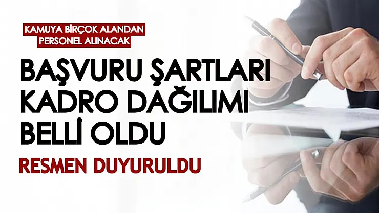 Kamuya birçok alandan personel alınacak: Başvuru şartları, kadro dağılımı açıklandı