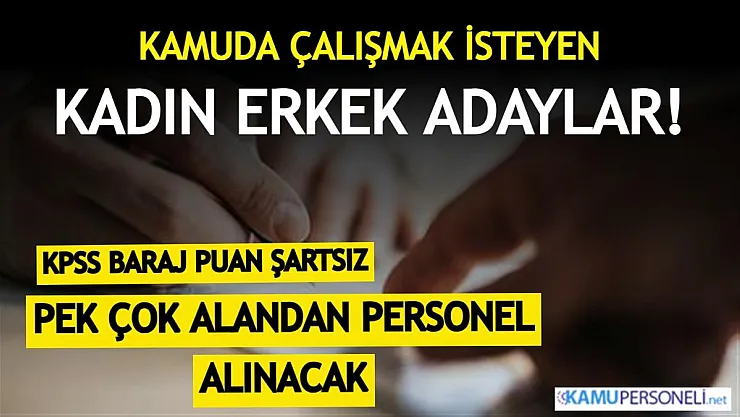 Kamuya KPSS baraj puan şartsız kadın erkek sözleşmeli personeller alınacak! Büro personeli, destek personeli, hemşire ve daha birçok gruptan alım var