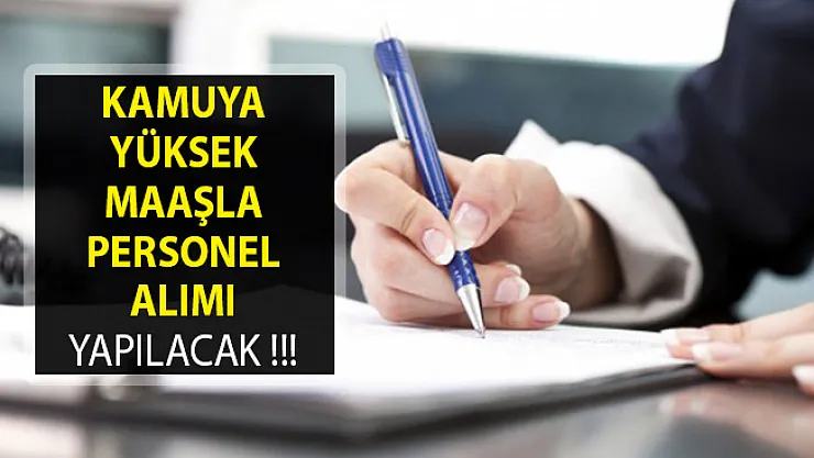 Kamuya Yüksek Maaşla Personel Alımı Yapılacak- Kamu Personeli Alımı 2019- Personel Alım İlanları