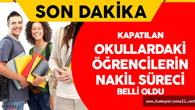 Kapatılan Okullardaki Öğrenciler için Çalışmalar Başladı