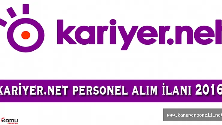Kariyer.net Personel Alım İlanı 2016