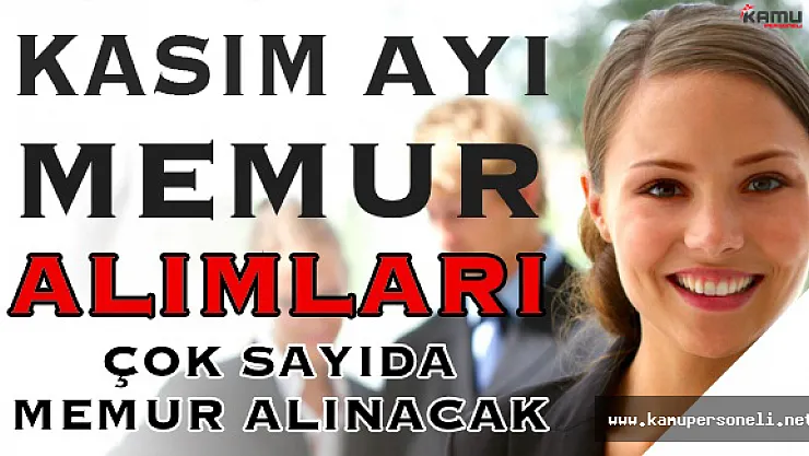Kasım Ayı Memur Personel Alım İlanları 2016
