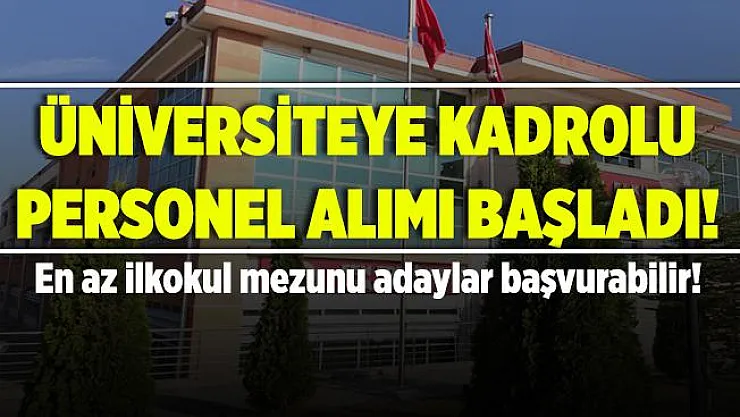 Kastamonu Üniversitesi'ne kadrolu personel alımları başladı! En az ilkokul mezunu adaylar başvuruda bulunabilecek!