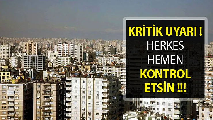 Kentsel Dönüşüm Genel Müdüründen Kritik Uyarı! Herkes Kontrol Etsin
