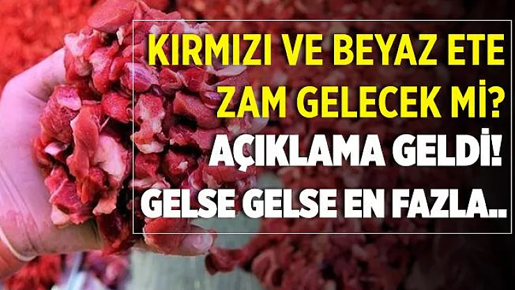 Kırmızı ve beyaz ete zam gelecek mi? Açıklama yapıldı! Gelse gelse en fazla..