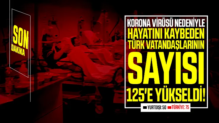 Korona virüsü nedeniyle hayatını kaybeden Türk vatandaşların sayısı 125'e yükseldi!