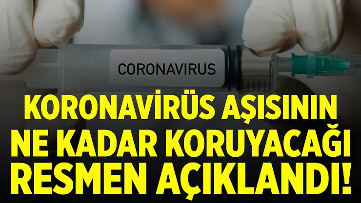 Koronavirüs aşısının ne kadar koruma sağlayacağı belli oldu!