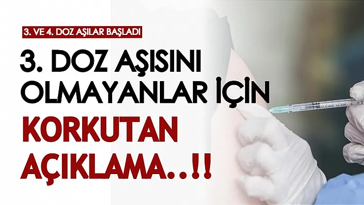 Koronavirüse karşı 3. doz aşılama başladı! 3. doz aşısını olmayanlarla ilgili flaş açıklama: Bu kişilerde ciddi şekilde görülüyor