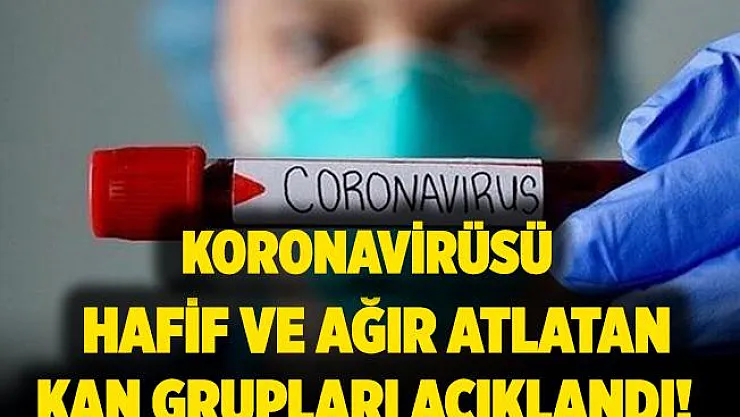 Koronavirüsü ağır ve hafif atlatan kan grupları açıklandı!